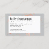 Trendy Roos Gold Marble Pattern op Grey Designer Visitekaartje (Achterkant)