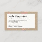 Trendy Roos Gold Marble Pattern op Kraft Visitekaartje (Achterkant)