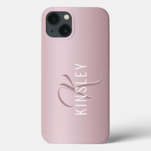 Trendy Roos Gold Persoonlijk Monogram Case-Mate iPhone Case (Achterkant)