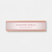 Trendy Roos Gold Professional Moderne Sjabloon Deurbordje (Voorkant)