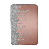Trendy Roos Gold Silver Glitter Drift Sparkle Badmat (Voorkant Verticaal)