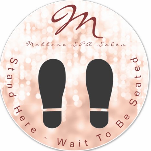 Trendy Roos Gold Sparkling SPA Salon Floor sticker (Voorkant)