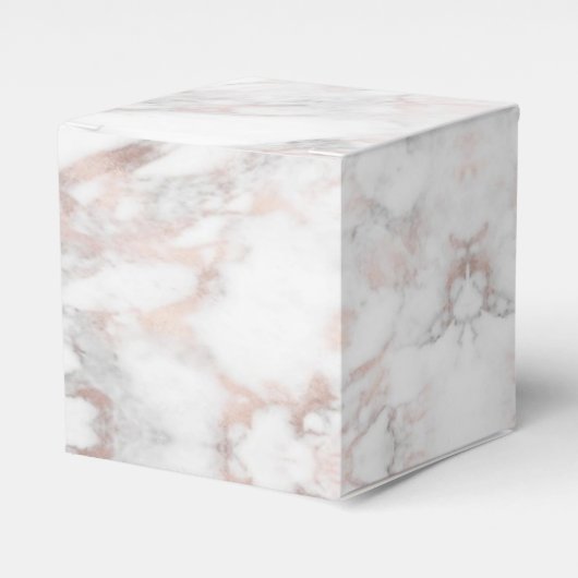 Trendy Roos Gold White Marble Elegant Sjabloon Bedankdoosjes (Voorkant Zijde)