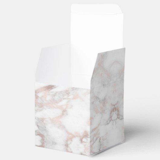 Trendy Roos Gold White Marble Elegant Sjabloon Bedankdoosjes (Geopend)