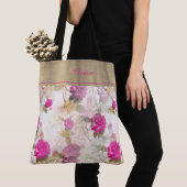 Trendy Roos Monogrammed Canvas tas (Dichtbij)