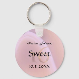 Trendy Roos Pink Crystal Sweet 16 Party Favors Sleutelhanger