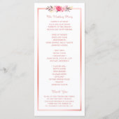 Trendy Rose Gold Frame Floral Wedding Programme (Dos)