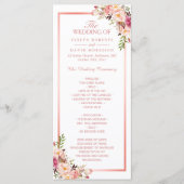 Trendy Rose Gold Frame Floral Wedding Programme (Devant)