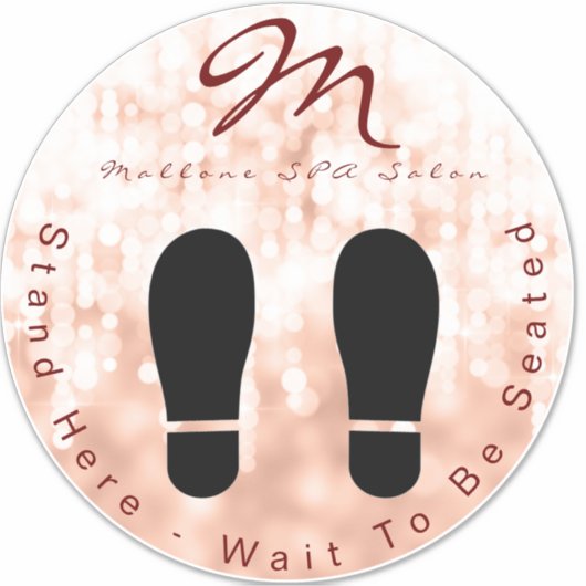 Trendy Rose Gold Sparkling SPA étage autocollant (Devant)