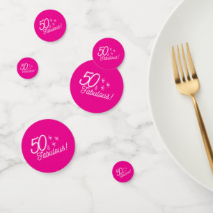 Trendy roze 50 en fantastische verjaardag confetti