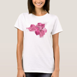 Trendy Roze Abstracte Kubussen Ontwerper Grafisch T-shirt