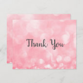 Trendy roze bokeh zakelijke bedankkaart (Voorkant / Achterkant)