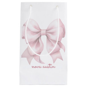 Trendy roze boog gepersonaliseerd met naam monogra klein cadeauzakje