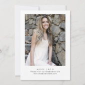 Trendy Roze Bow Ribbon FOTO Afstudeerfeest Kaart (Achterkant)