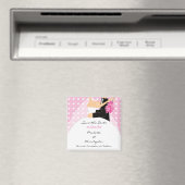 Trendy roze bruid & bruidegom Save The Date Magnet Magneet (Insitu (Vaatwasser))