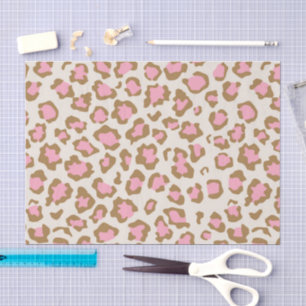 Trendy roze bruine luipaardvlekken Boho decoupage Tissuepapier