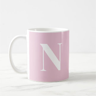 Trendy Roze C52 & Wit Initiaal Monogram Custom Koffiemok