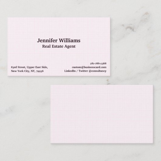 Trendy Roze Check Pattern Modern Professional Visitekaartje (Voorkant / Achterkant)