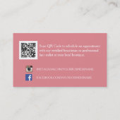 Trendy Roze Chevron Zigzag Monogram Schoonheidssal Visitekaartje (Achterkant)