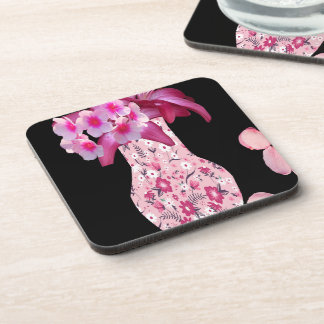 Trendy Roze Ditsy Bloemen Bier Onderzetter