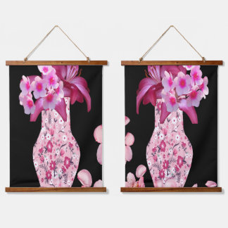 Trendy Roze Ditsy Bloemen Hangend Wandkleed