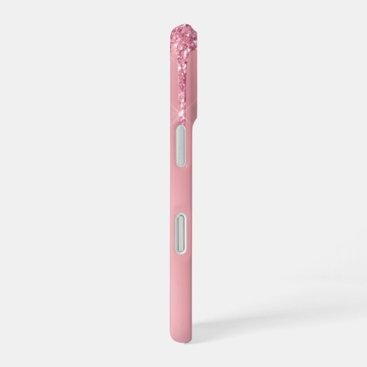 Trendy Roze Dripping Glitter iPhone 16 Hoesje (Rechterkant)