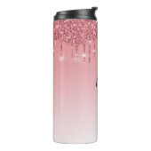 Trendy Roze Dripping Glitter Thermosbeker (Gedraaid links)