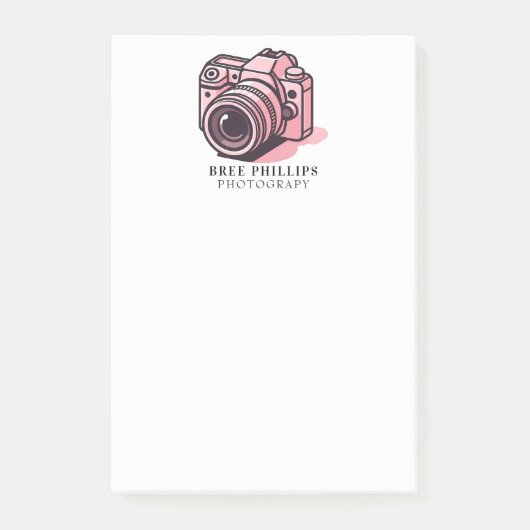 Trendy Roze DSLR Camera Fotografie Gepersonaliseer Post-it® Notes (Voorkant)