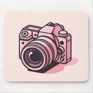 Trendy Roze DSLR Camerafotografie Gepersonaliseerd Muismat