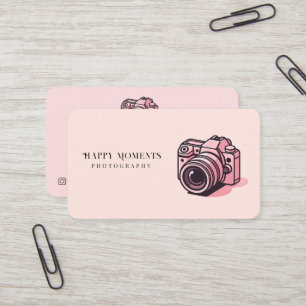Trendy Roze DSLR Camerafotografie Gepersonaliseerd Visitekaartje