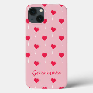 Trendy Roze en Rode Hart Pops Persoonlijk iPhone 13 Hoesje