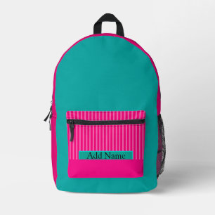 Trendy Roze en Turquoise Bedrukte Rugzak