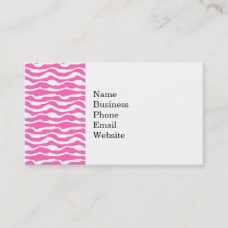 Trendy roze en wit Zebra gestreept patroon Visitekaartje