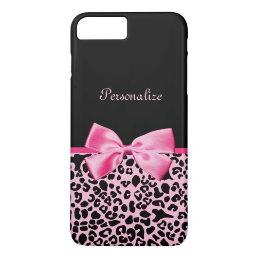 Trendy roze en zwarte luipaard warm roze lint Case-Mate iPhone case (Achterkant)