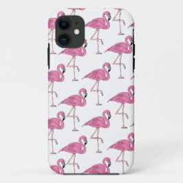 Trendy roze Flamingo patroon iPhone 11 Hoesje