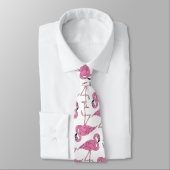 Trendy roze Flamingo patroon Stropdas (Gebonden)