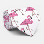 Trendy roze Flamingo patroon Stropdas (Opgerold)