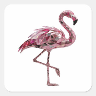 Trendy Roze FLAMINGO Stickerontwerp Vierkante Sticker