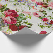 Trendy  - roze - Floral print Cadeaupapier (Hoek)
