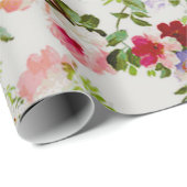 Trendy  - roze - Floral print Cadeaupapier (Rol Hoek)