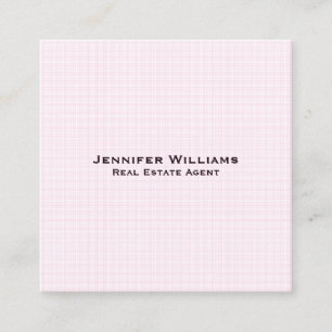 Trendy Roze Geruite Moderne Minimalistische Profes Vierkante Visitekaartje