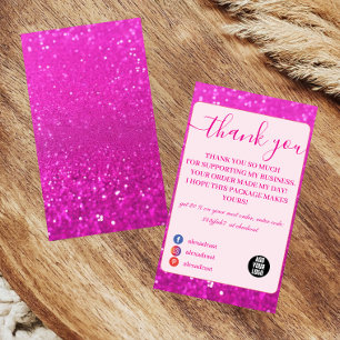 Trendy Roze Glam Design Bedankkaart