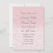 Trendy roze glitter & leopard print ombre design kaart (Voorkant)