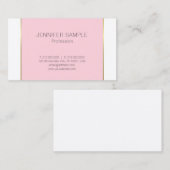 Trendy Roze Gold Design Modern Elegant Clean Plain Visitekaartje (Voorkant / Achterkant)