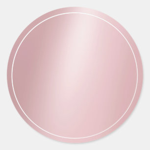 Trendy Roze Goud Blank Elegante Moderne Sjabloon Ronde Sticker