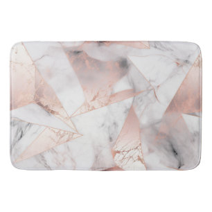 Trendy Roze Goud Geometrische Marmer Badmat