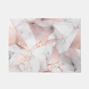 Trendy Roze Goud Geometrische Marmer Deurmat