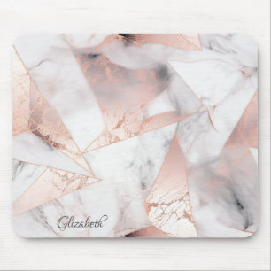 Trendy Roze Goud Geometrische Marmer Muismat