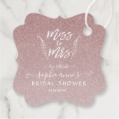 Trendy Roze Goud Miss To Mrs Bruidsmeisje Feest Bedankjes Labels (Achterkant)