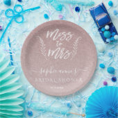 Trendy Roze Goud Miss To Mrs Bruidsmeisje Feest Papieren Bordje (Feest)